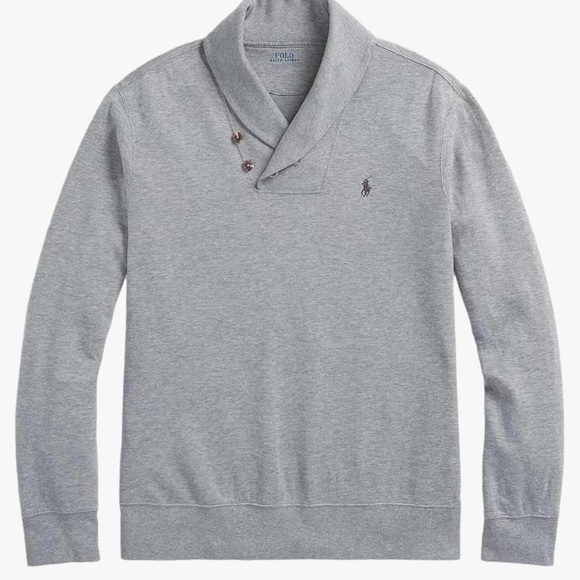 Polo Ralph Lauren Estate Rib Shawl Sweater in Heather Gray Size XXL - Picture 4 of 8